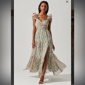 chinese dress ladies Fritillaria Floral Maxi Dress